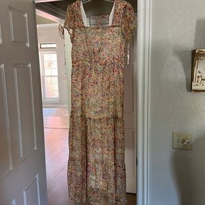 Vera Moda  cap sleeve floral ankle dress.  Brand new. Never worn!